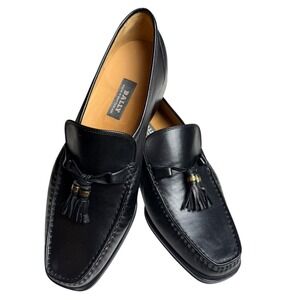 Bally Men's Black Leather Tassel Loafers Size 8D Made in Switzerland Dress Shoes